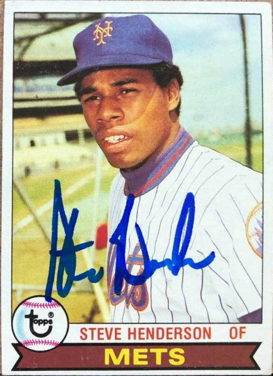 Steve Henderson Signed 1979 Topps Baseball Card - New York Mets