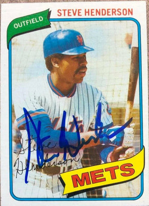 Steve Henderson Signed 1980 Topps Baseball Card - New York Mets