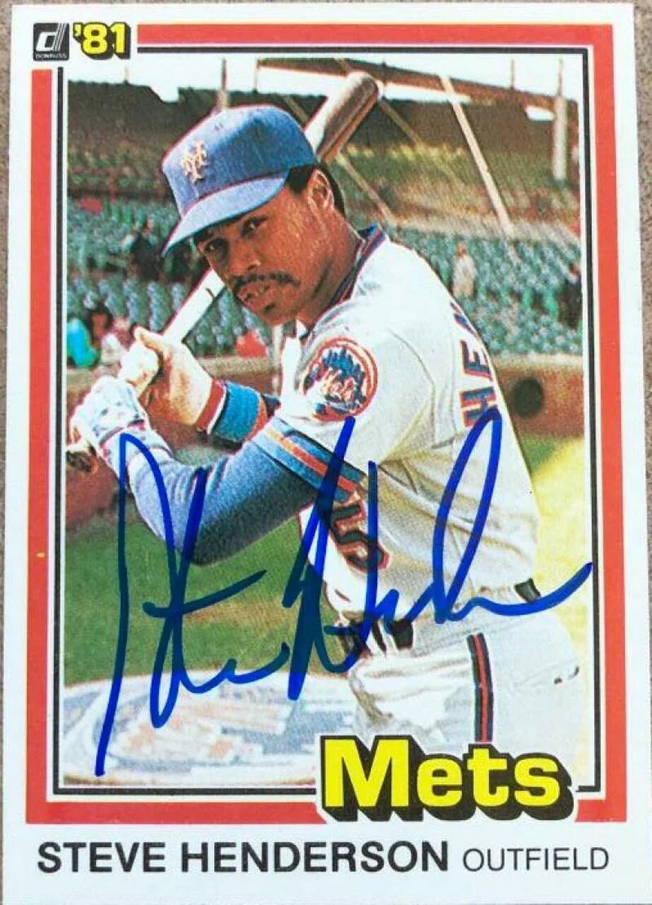 Steve Henderson Signed 1981 Donruss Baseball Card - New York Mets