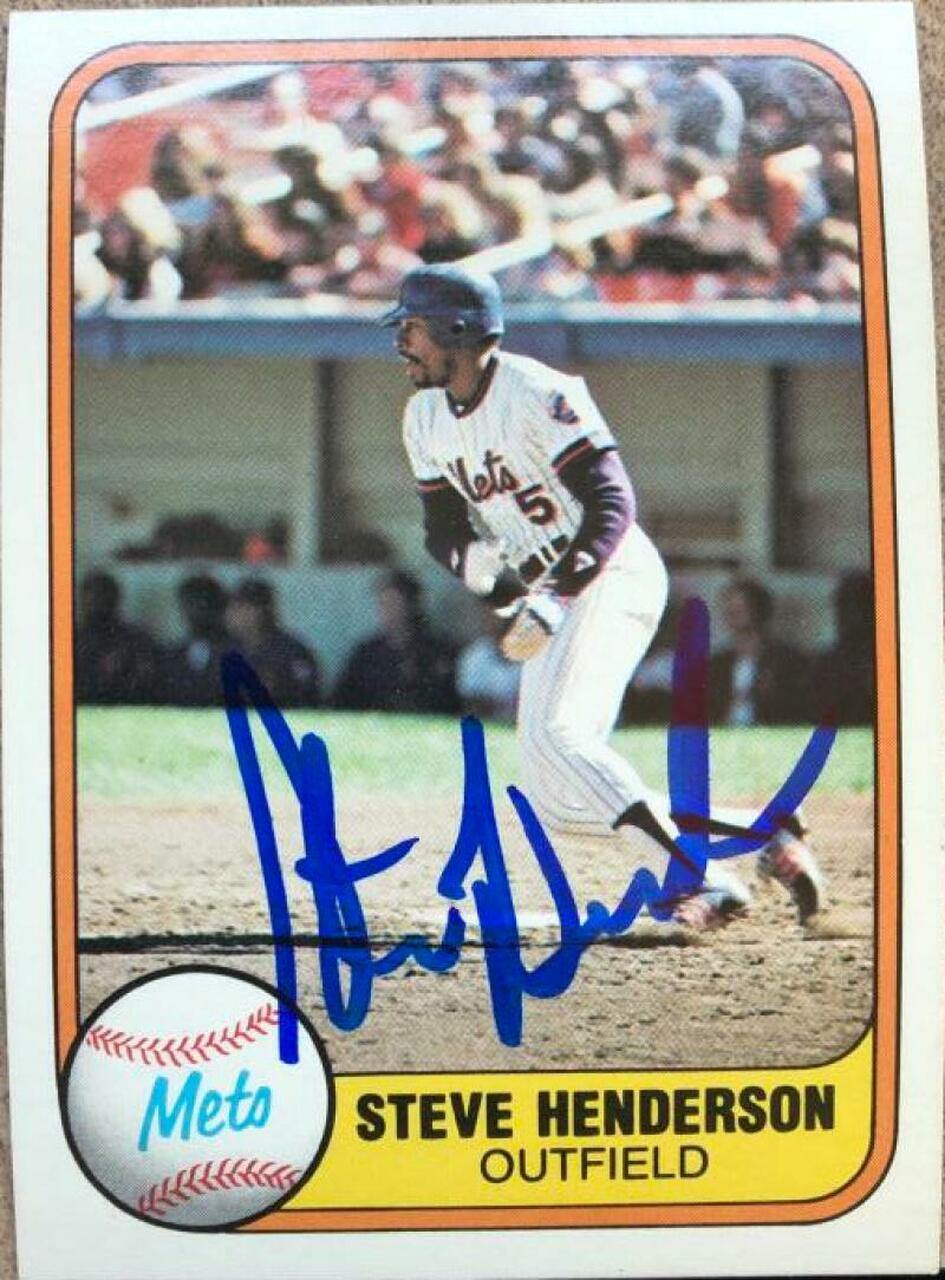 Steve Henderson Signed 1981 Fleer Baseball Card - New York Mets - PastPros