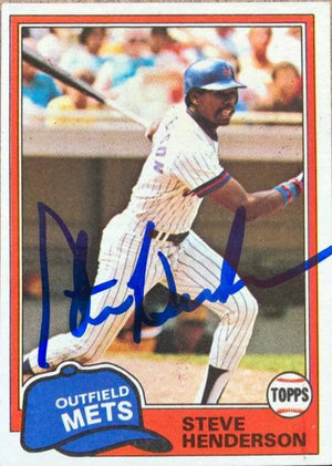 Steve Henderson Signed 1981 Topps Baseball Card - New York Mets