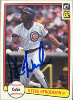 Steve Henderson Signed 1982 Donruss Baseball Card - Chicago Cubs