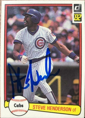 Steve Henderson Signed 1982 Donruss Baseball Card - Chicago Cubs