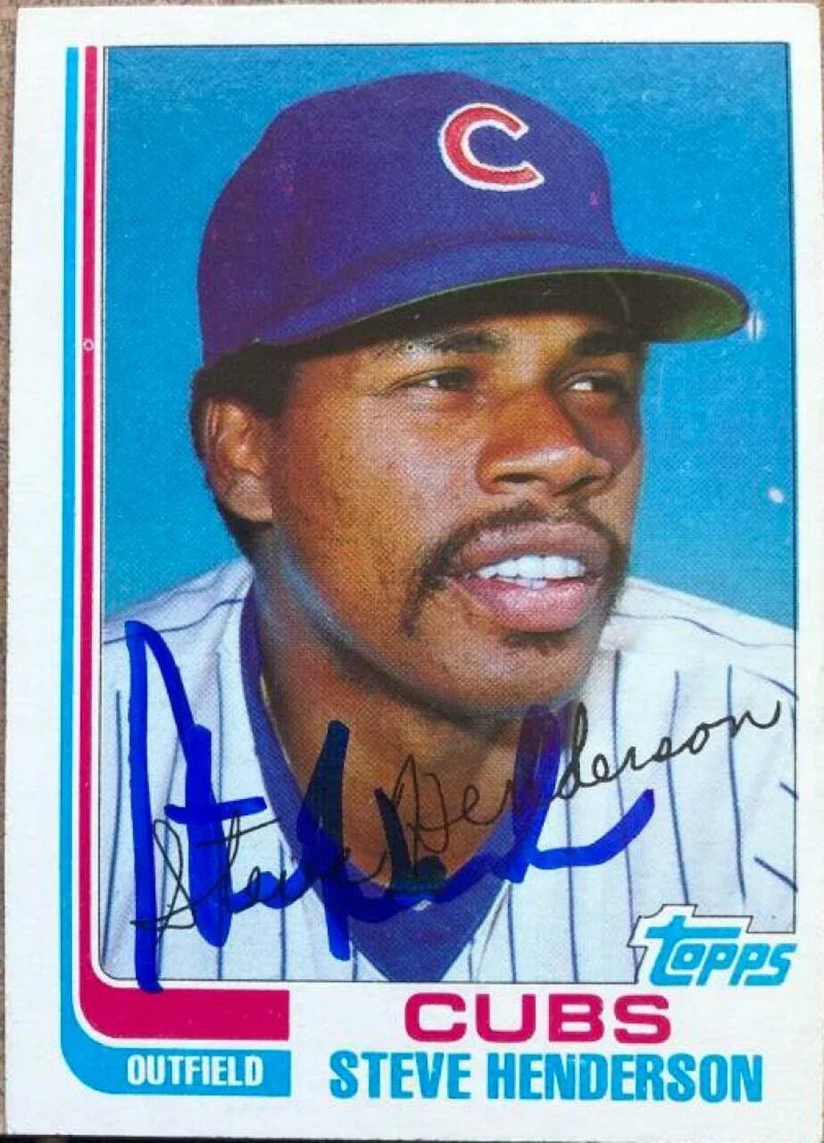 Steve Henderson Signed 1982 Topps Baseball Card - Chicago Cubs