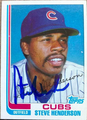 Steve Henderson Signed 1982 Topps Baseball Card - Chicago Cubs