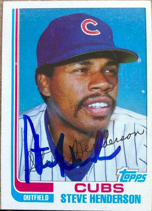 Steve Henderson Signed 1982 Topps Baseball Card - Chicago Cubs - PastPros