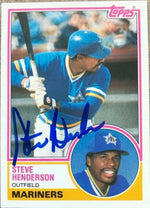 Steve Henderson Signed 1983 Topps Traded Baseball Card - Seattle Mariners