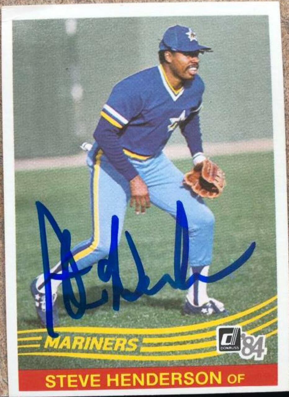 Steve Henderson Signed 1984 Donruss Baseball Card - Seattle Mariners - PastPros