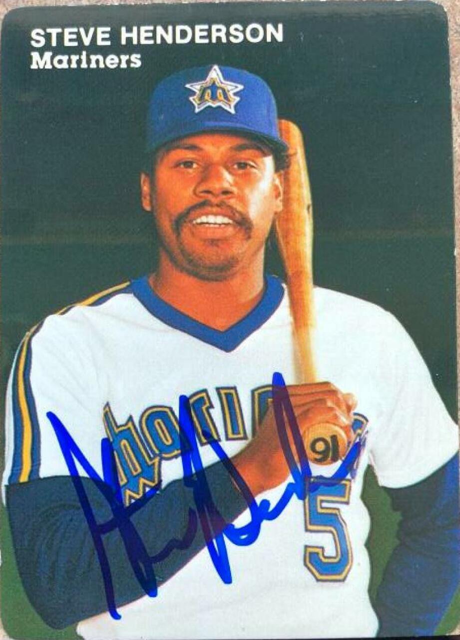 Steve Henderson Signed 1984 Mother's Cookies Baseball Card - Seattle Mariners - PastPros