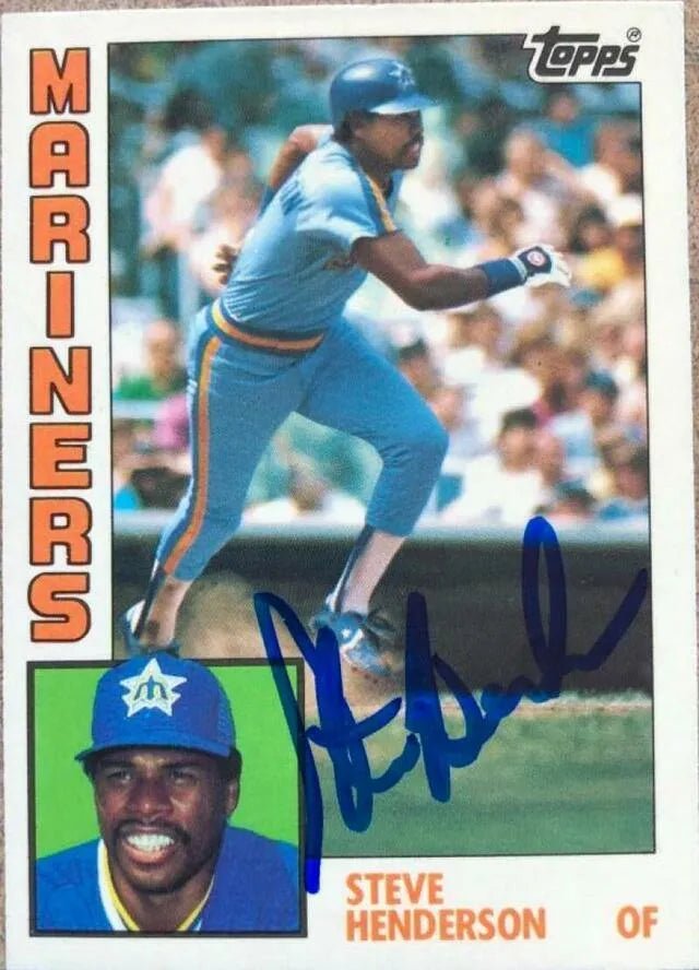 Steve Henderson Signed 1984 Topps Tiffany Baseball Card - Seattle Mariners