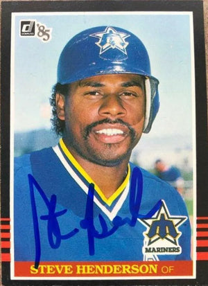 Steve Henderson Signed 1985 Donruss Baseball Card - Seattle Mariners