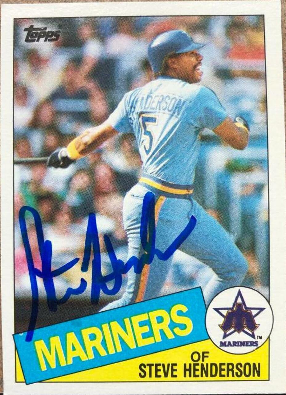 Steve Henderson Signed 1985 Topps Baseball Card - Seattle Mariners - PastPros