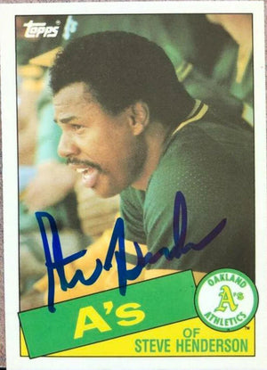 Steve Henderson Signed 1985 Topps Traded Tiffany Baseball Card - Oakland A's