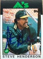 Steve Henderson Signed 1986 Topps Baseball Card - Oakland A's