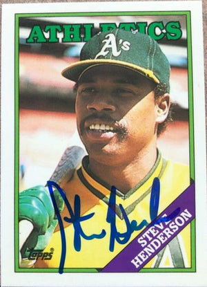 Steve Henderson Signed 1988 Topps Tiffany Baseball Card - Oakland A's - PastPros