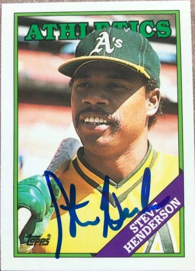 Steve Henderson Signed 1988 Topps Tiffany Baseball Card - Oakland A's