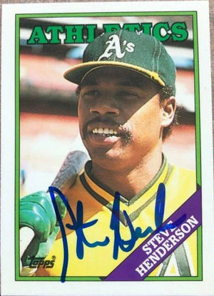 Steve Henderson Signed 1988 Topps Tiffany Baseball Card - Oakland A's
