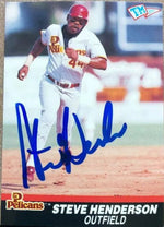 Steve Henderson Signed 1989-90 T&M Senior League Baseball Card