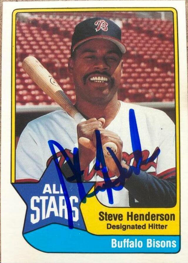 Steve Henderson Signed 1989 CMC Triple A All-Stars Baseball Card - PastPros