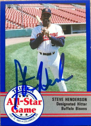 Steve Henderson Signed 1989 Pro Cards Triple A All-Stars Baseball Card