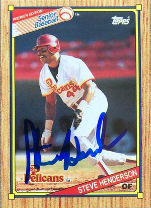 Steve Henderson Signed 1989 Topps Senior League Baseball Card - PastPros