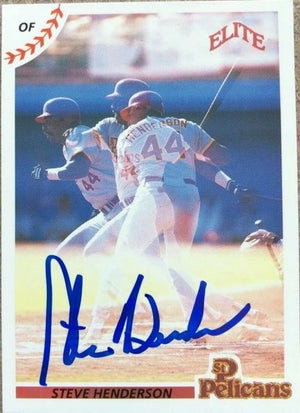 Steve Henderson Signed 1990 Elite Senior League Baseball Card