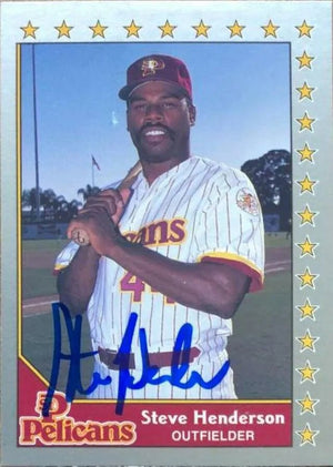 Steve Henderson Signed 1990 Pacific Senior League Baseball Card