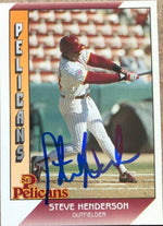 Steve Henderson Signed 1991 Pacific Senior League Baseball Card