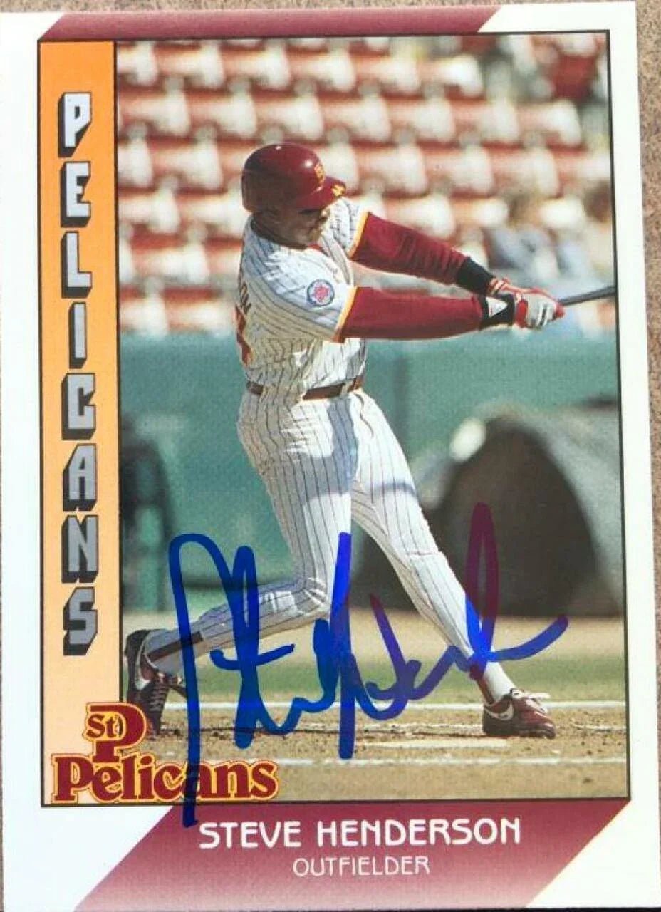 Steve Henderson Signed 1991 Pacific Senior League Baseball Card