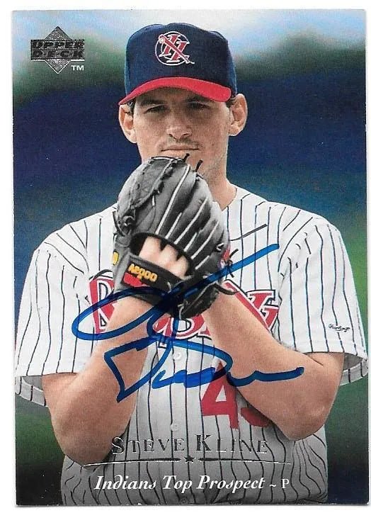 Steve Kline Signed 1995 Upper Deck Minors Baseball Card - Cleveland Indians