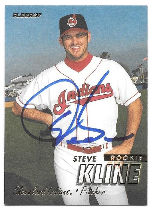Steve Kline Signed 1997 Fleer Baseball Card - Cleveland Indians - PastPros