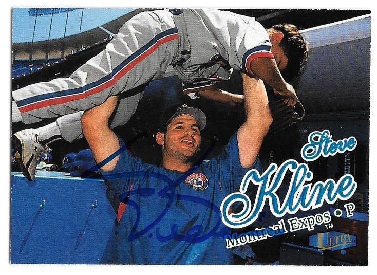 Steve Kline Signed 1998 Fleer Ultra Baseball Card - Montreal Expos - PastPros