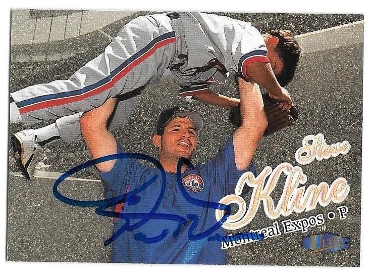 Steve Kline Signed 1998 Fleer Ultra Gold Medallion Baseball Card - Montreal Expos