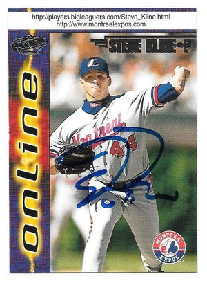 Steve Kline Signed 1998 Pacific Online Baseball Card - Montreal Expos