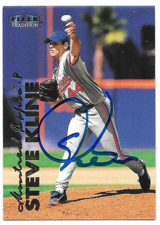 Steve Kline Signed 1999 Fleer Tradition Baseball Card - Montreal Expos