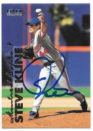 Steve Kline Signed 1999 Fleer Tradition Baseball Card - Montreal Expos - PastPros