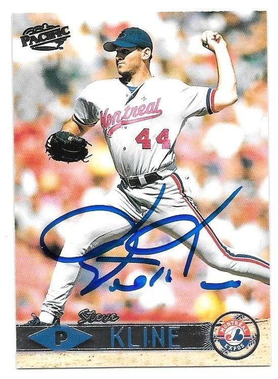 Steve Kline Signed 1999 Pacific Baseball Card - Montreal Expos