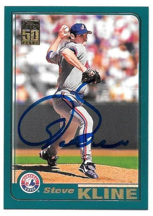 Steve Kline Signed 2001 Topps Baseball Card - Montreal Expos