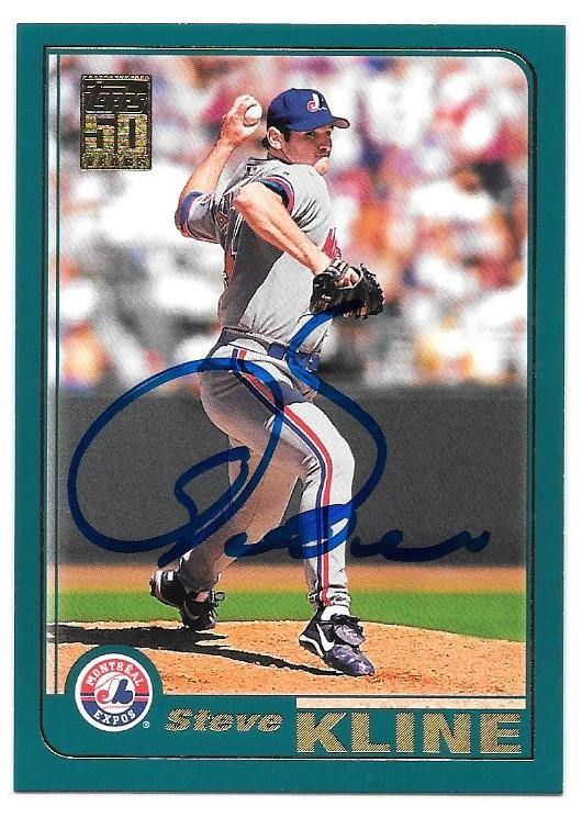 Steve Kline Signed 2001 Topps Baseball Card - Montreal Expos - PastPros