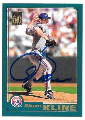 Steve Kline Signed 2001 Topps Baseball Card - Montreal Expos - PastPros