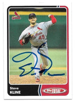 Steve Kline Signed 2003 Topps Total Baseball Card - St Louis Cardinals