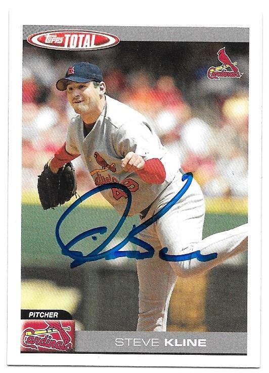 Steve Kline Signed 2004 Topps Total Baseball Card - St Louis Cardinals - PastPros