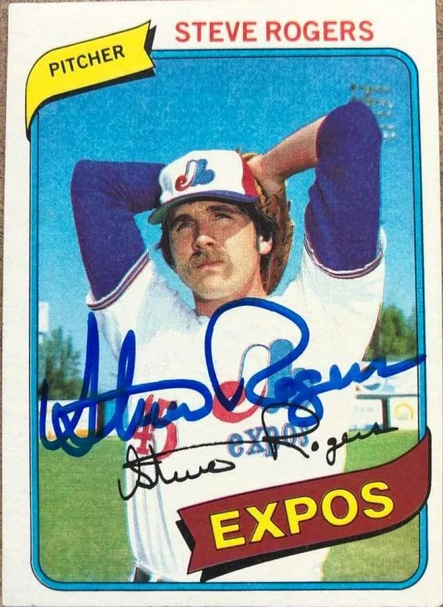 Steve Rogers Signed 1980 Topps Baseball Card - Montreal Expos