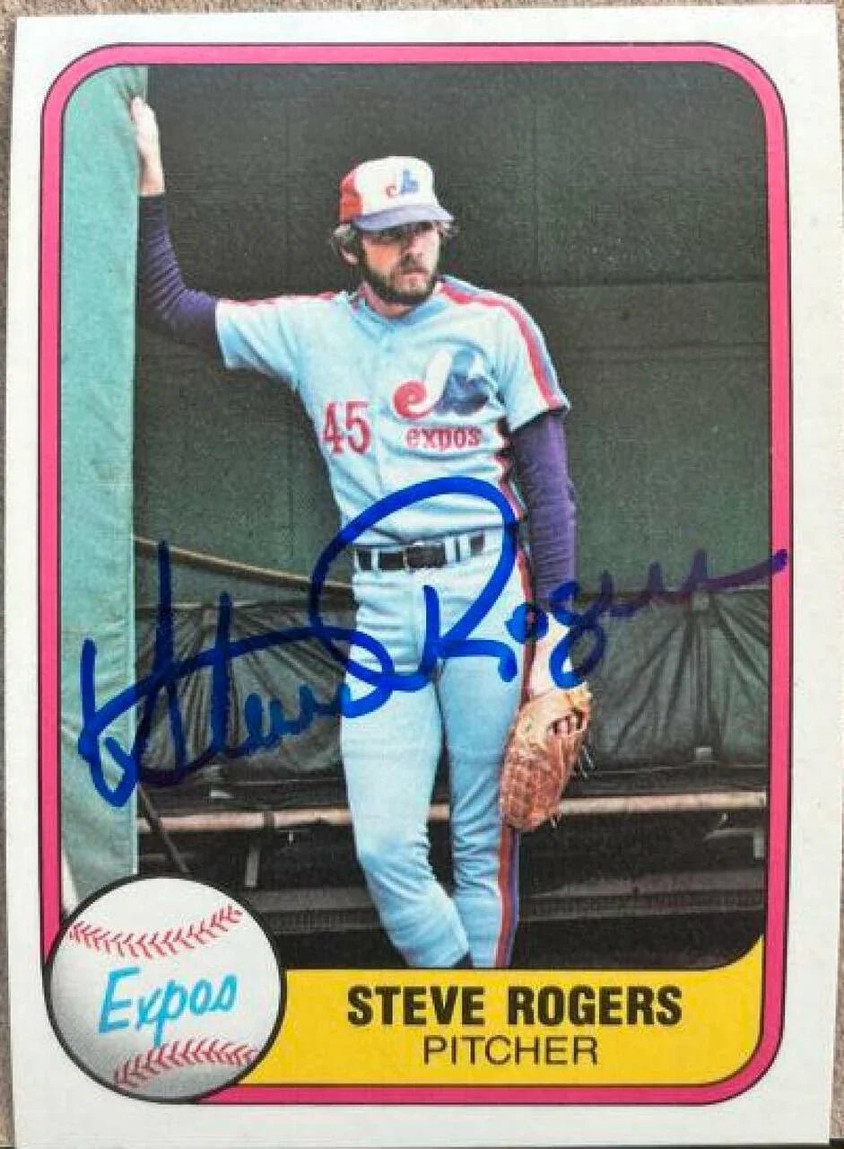 Steve Rogers Signed 1981 Fleer Baseball Card - Montreal Expos