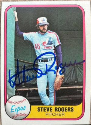 Steve Rogers Signed 1981 Fleer Baseball Card - Montreal Expos
