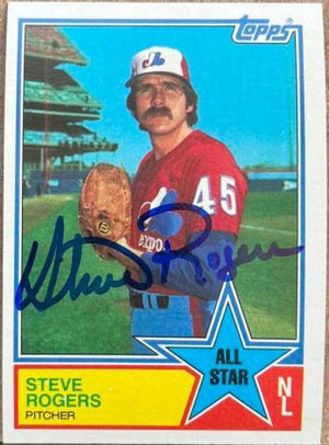 Steve Rogers Signed 1983 Topps All-Star Baseball Card - Montreal Expos