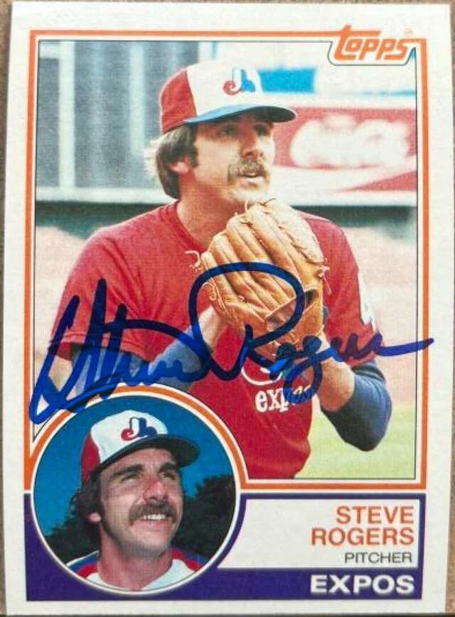 Steve Rogers Signed 1983 Topps Baseball Card - Montreal Expos