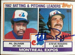 Steve Rogers Signed 1983 Topps Team Leaders Baseball Card - Montreal Expos