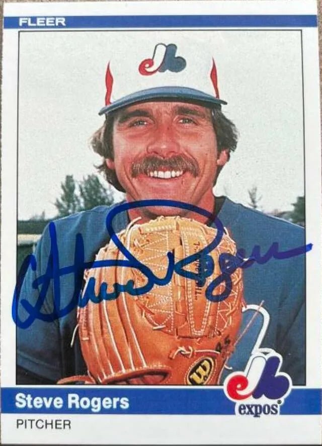 Steve Rogers Signed 1984 Fleer Baseball Card - Montreal Expos