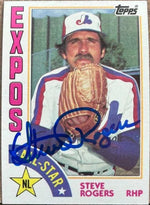 Steve Rogers Signed 1984 Topps All-Star Baseball Card - Montreal Expos